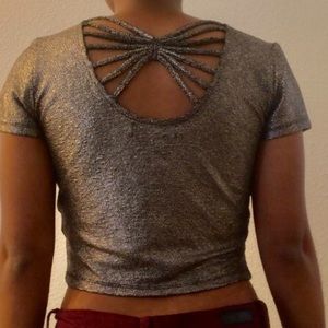 Forever 21 Black and Gold Crop Top